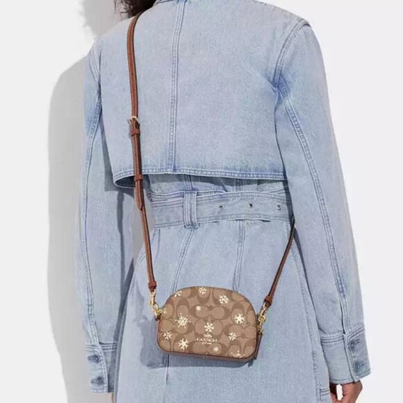 NWT Coach Mini Serena Signature Canvas Metallic Star Snowflake Bag - Picture 2 of 16